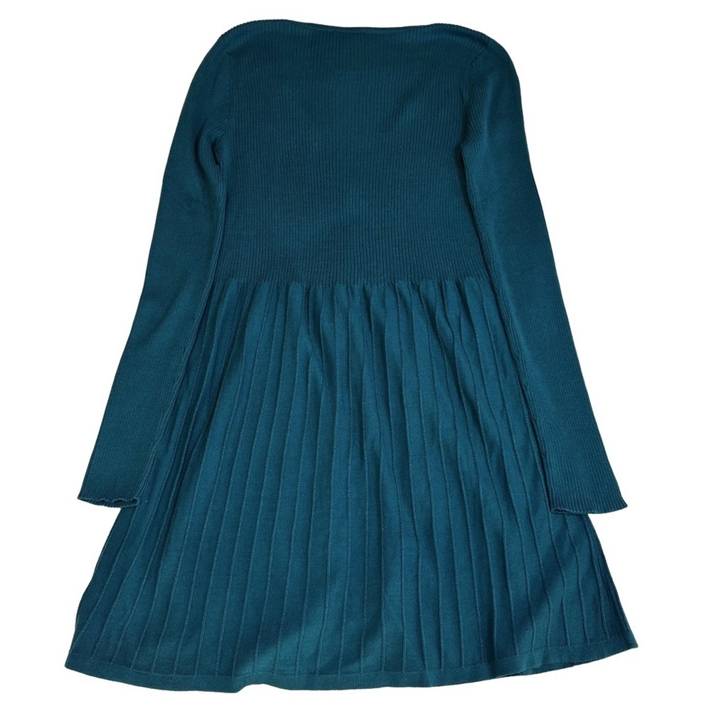 DIALOGUE Teal Cardigan Sweater Top Size XS Fit and Flare Long Sleeve 3 Buttons - Picture 12 of 12